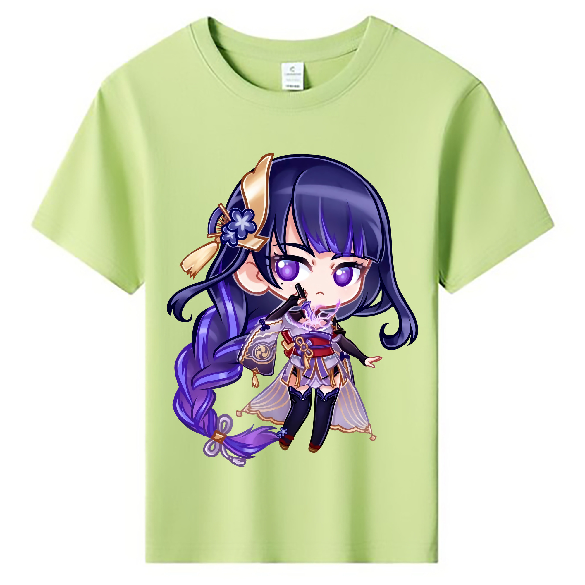 げんし神 雷電将軍 らいでんしょうぐん genshin Raiden Shogun 綿100％キッズTシャツ（フロントプリント）